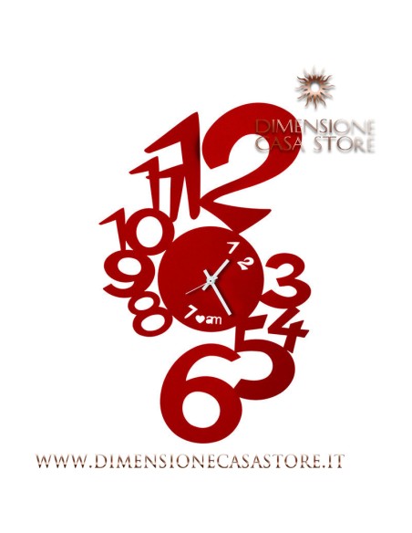 Arti & Mestieri - Orologio da parete di design Lupin rosso cm 30x48h