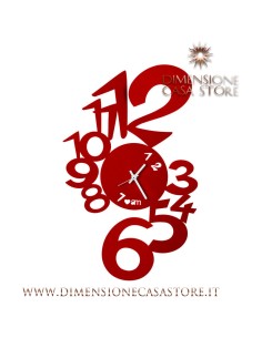 Arti & Mestieri - Orologio da parete di design Lupin rosso cm 30x48h