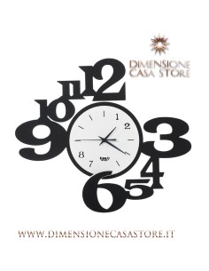 Arti & Mestieri - Orologio da parete di design a chiasmo King nero/bianco 45 x 40 cm di altezza