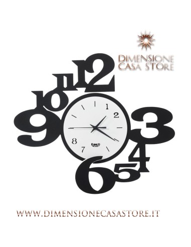 Arti & Mestieri - Orologio da parete di design a chiasmo King nero/bianco 45 x 40 cm di altezza