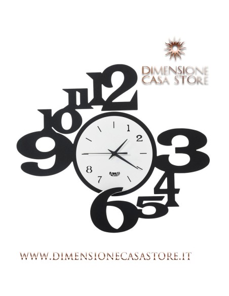Arti & Mestieri - Orologio da parete di design a chiasmo King nero/bianco 45 x 40 cm di altezza