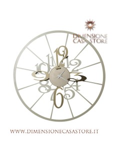 Arti & Mestieri - Orologio da parete con numeri tondeggianti Big Kalesy Sabbia/bronzo Ø100 2