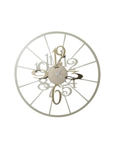 Arti & Mestieri - Orologio da parete con numeri tondeggianti Big Kalesy Sabbia/bronzo Ø100