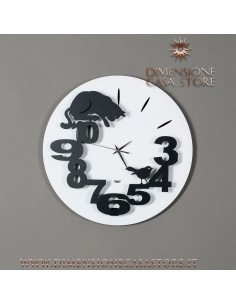 Arti & Mestieri - Orologio da parete particolare Hunter Cat-Diametro 40 cm