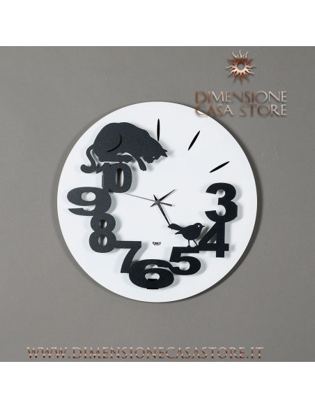 Arti & Mestieri - Orologio da parete particolare Hunter Cat-Diametro 40 cm