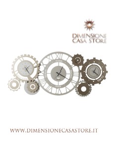 Arti & Mestieri - Orologio da parete particolare Fuso Meccano sabbia/bronzo cm 97x44H