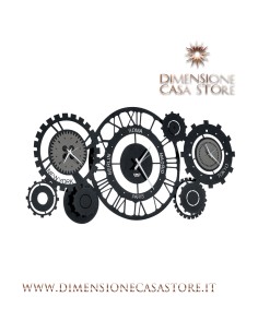 Arti & Mestieri - Orologio da parete particolare Fuso Meccano nero-97 x 44 cm di altezza 2