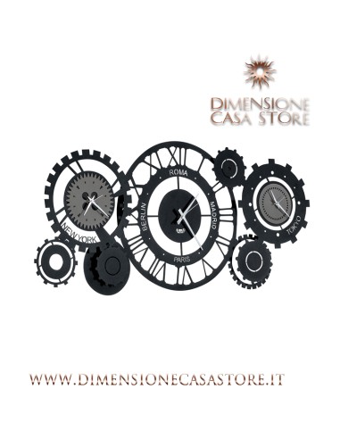 Arti & Mestieri - Orologio da parete particolare Fuso Meccano nero-97 x 44 cm di altezza
