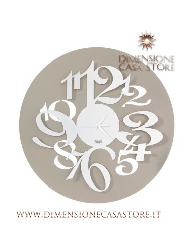 Arti & Mestieri - Orologio da parete di design Focus sabbia/bianco-Ø 50 cm