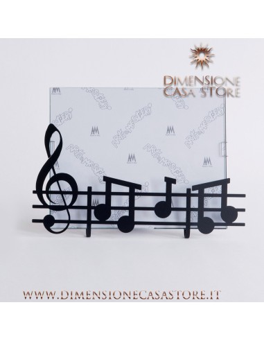 Arti & Mestieri - Portafoto di design "Musica" piccolo-17 x-nero 25 cm di altezza (20 x 15 formato foto)