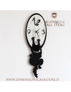 Arti & Mestieri - Orologio da parete particolare e divertente Crazy Tommy-20 x-nero 65 cm di altezza