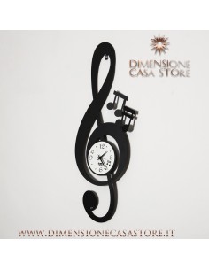 Arti & Mestieri - Orologio da parete di design Chiave Musicale-30 x-nero 80 cm di altezza 2