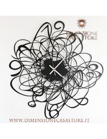 Arti & Mestieri - Orologio da parete di design Big Doodle-Diametro-nero 90 cm