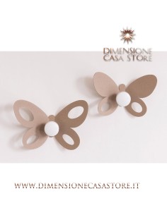 Arti & Mestieri - Set ganci appendiabiti di design Butterfly (2pz)-24 x-beige 16 cm, 21 x 14 cm 2