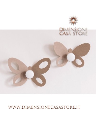 Arti & Mestieri - Set ganci appendiabiti di design Butterfly (2pz)-24 x-beige 16 cm, 21 x 14 cm