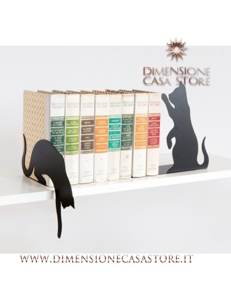 Arti & Mestieri - Ferma libri Gatti-23 cm-nero