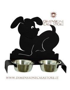 Arti & Mestieri - Porta ciotole per cani-nero 40 x 17 x 38 cm di altezza 2