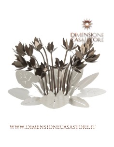 Arti & Mestieri - Centro tavola di design Ciclamino-38 x-avorio/bronzo 24 cm di altezza 2