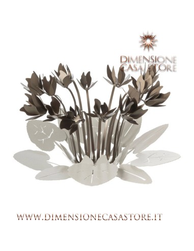 Arti & Mestieri - Centro tavola di design Ciclamino-38 x-avorio/bronzo 24 cm di altezza