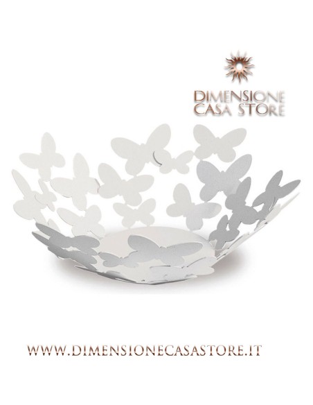 Arti & Mestieri - Centro tavola moderno piccolo con farfalle Butterfly-bianco Ø28x11H