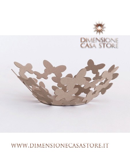 Arti & Mestieri - Centro tavola moderno piccolo con farfalle Butterfly-beige Ø28x11H
