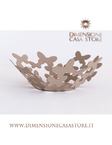 Arti & Mestieri - Centro tavola moderno piccolo con farfalle Butterfly-beige Ø28x11H