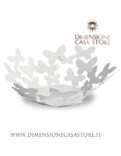 Arti & Mestieri - Centro tavola moderno grande con farfalle Butterfly-bianco Ø40x15H 2