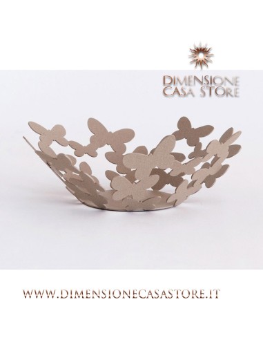 Arti & Mestieri - Centro tavola moderno grande con farfalle Butterfly-beige Ø40x15H