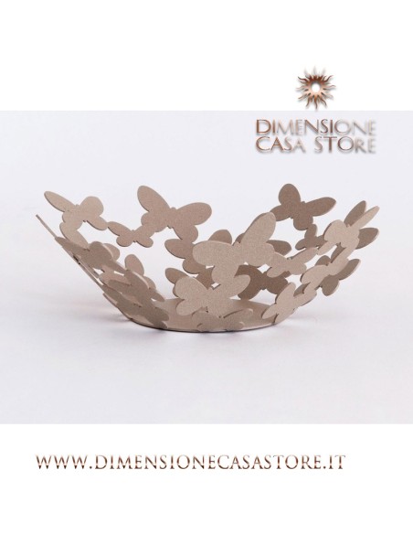 Arti & Mestieri - Centro tavola moderno grande con farfalle Butterfly-beige Ø40x15H