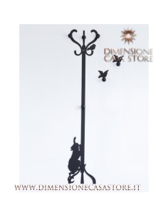 Arti & Mestieri - Appendiabiti in ferro battuto artigianali Romeo e gli Uccellini-30 x-nero 163 di altezza 2