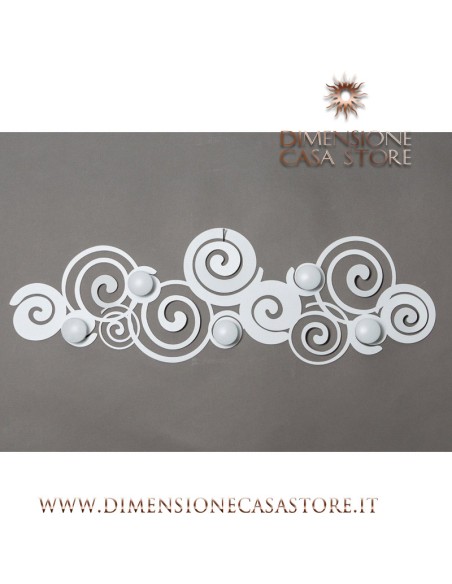 Arti & Mestieri - Appendiabiti in ferro Orfeo-bianco cm 75x25H