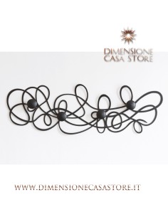 Arti & Mestieri - Appendiabiti da muro di design Doodle-nero cm 77x25H