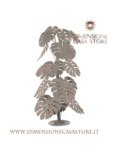 Arti & Mestieri - Pianta decorativa moderna Monstera grande-Diametro-beige 60 x 150 cm di altezza