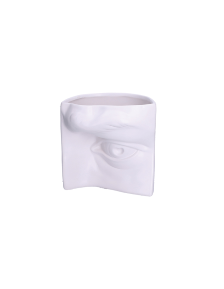 Rituali Domestici - Rituali Domestici - Linea Augusto Vaso Decorativo Occhio Bianco in Ceramica 18x15xh 18 Cm