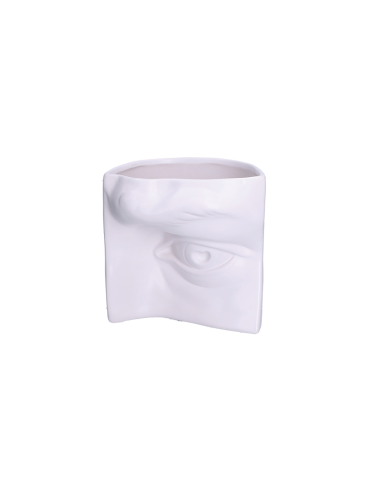 Rituali Domestici - Rituali Domestici - Linea Augusto Vaso Decorativo Occhio Bianco in Ceramica 18x15xh 18 Cm
