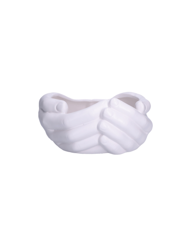 Rituali Domestici - Rituali Domestici - Linea Love Vaso/ Contenitore Decorativo Mani Bianco in Ceramica 26x24,5xh 12 Cm