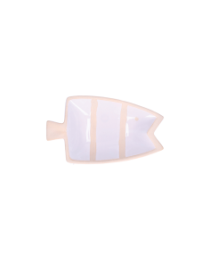Rituali Domestici - Rituali Domestici - Linea Pelagicoillogico Piatto Pesce a Bianco Righe Bianche in Stoneware 23,3x14xh 4,5 Cm 2