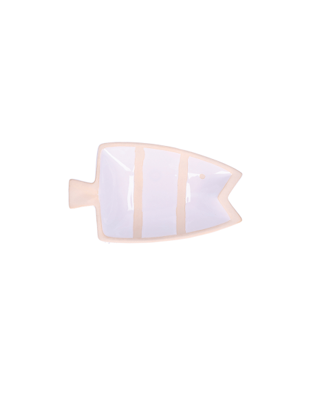 Rituali Domestici - Rituali Domestici - Linea Pelagicoillogico Piatto Pesce a Bianco Righe Bianche in Stoneware 23,3x14xh 4,5 Cm
