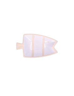 Rituali Domestici - Rituali Domestici - Linea Pelagicoillogico Piatto Pesce a Bianco Righe Bianche in Stoneware 23,3x14xh 4,5 Cm