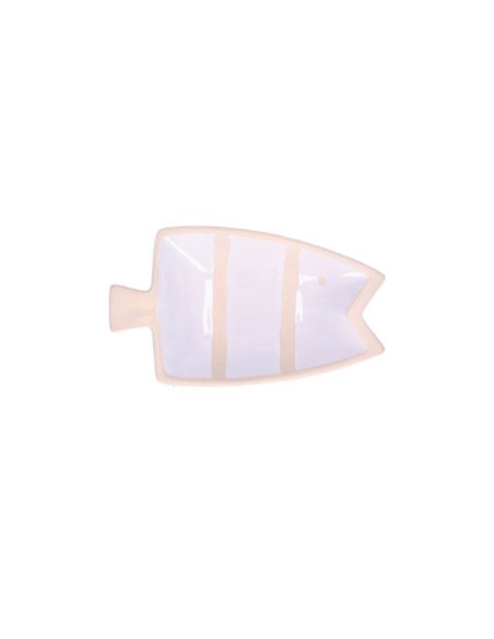 Rituali Domestici - Rituali Domestici - Linea Pelagicoillogico Piatto Pesce a Bianco Righe Bianche in Stoneware 23,3x14xh 4,5 Cm