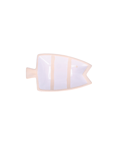 Rituali Domestici - Rituali Domestici - Linea Pelagicoillogico Piatto Pesce a Bianco Righe Bianche in Stoneware 23,3x14xh 4,5 Cm
