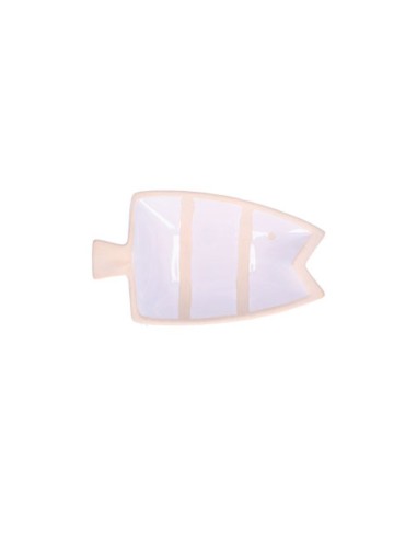 Rituali Domestici - Rituali Domestici - Linea Pelagicoillogico Piatto Pesce a Bianco Righe Bianche in Stoneware 23,3x14xh 4,5 Cm