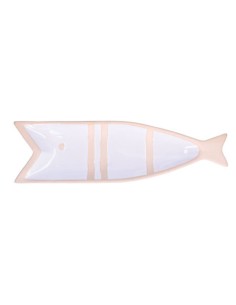 Rituali Domestici - Rituali Domestici - Linea Pelagicoillogico Piatto Pesce C Bianco Righe Bianche in Stoneware 38,5x11xh 3 Cm