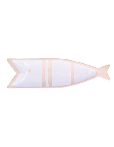 Rituali Domestici - Rituali Domestici - Linea Pelagicoillogico Piatto Pesce C Bianco Righe Bianche in Stoneware 38,5x11xh 3 Cm