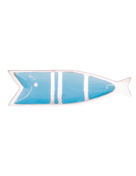 Rituali Domestici - Rituali Domestici - Linea Pelagicoillogico Piatto Pesce C Azzurro Righe Bianche 38,5x11xh 3 Cm