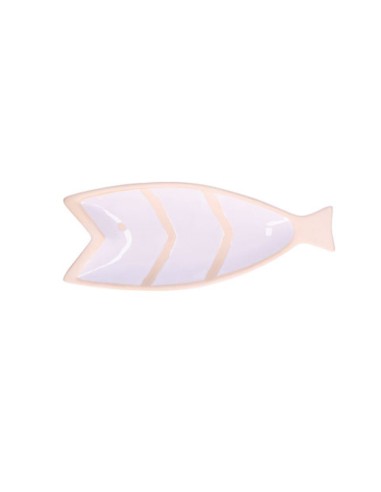 Rituali Domestici - Rituali Domestici - Linea Pelagicoillogico Piatto Pesce B Bianco Righe Bianche in Stoneware 30,5x12,5xh 3 Cm