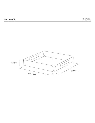 Vesta Home - Vassoio Quadrato Mini Like Water·trasparente·20 X 20 X 4 H Th. 5 Mm