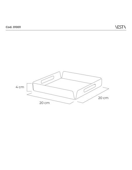 Vesta Home - Vassoio Quadrato Mini Like Water·trasparente·20 X 20 X 4 H Th. 5 Mm