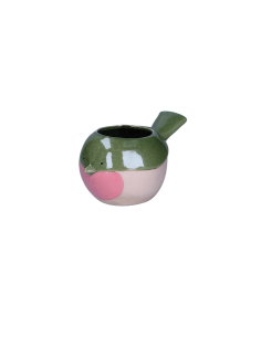 Rituali Domestici - Rituali Domestici - Linea Prezzemolo Uccellino Cachepot Rosa/verde in Stoneware 18,7x13xh 10 Cm