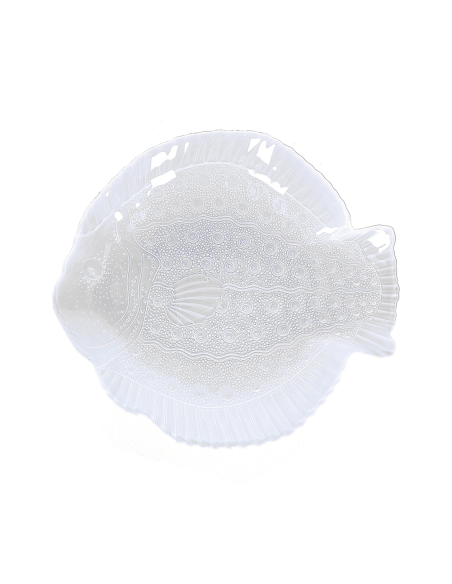 Rituali Domestici - Rituali Domestici - Linea Susie Piatto Vetro Pesce Bianco Xl 38x34,5xh 4 Cm